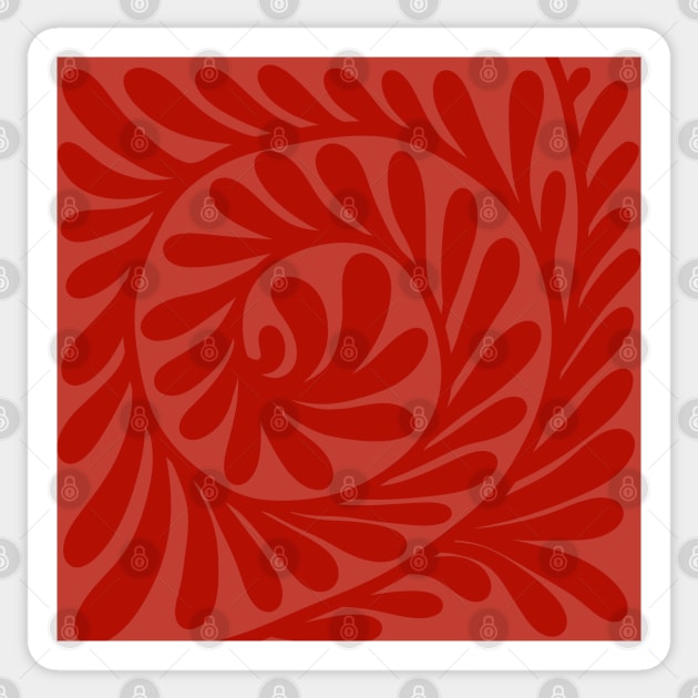 SPIRAL RED LEAVES Sticker by MAYRAREINART